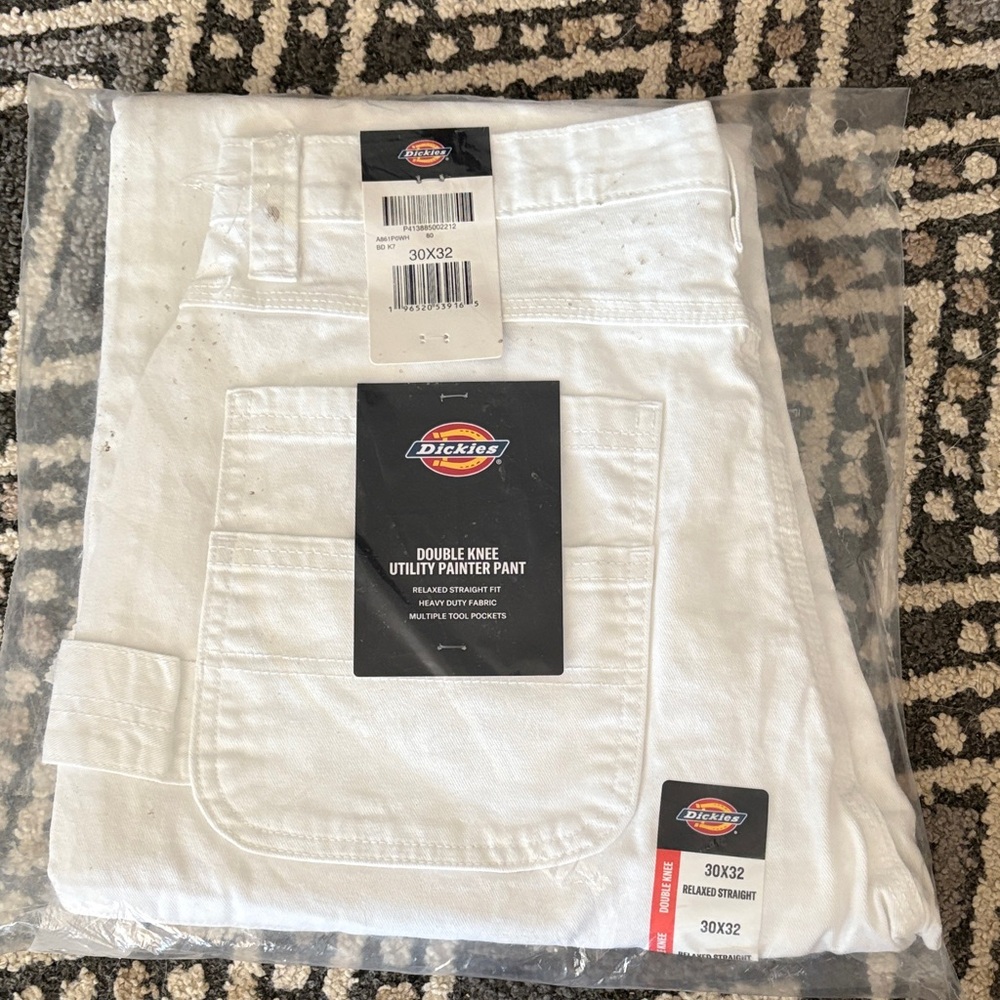 Dickies Men’s White Double Knee Painter Jeans - Relaxed Straight